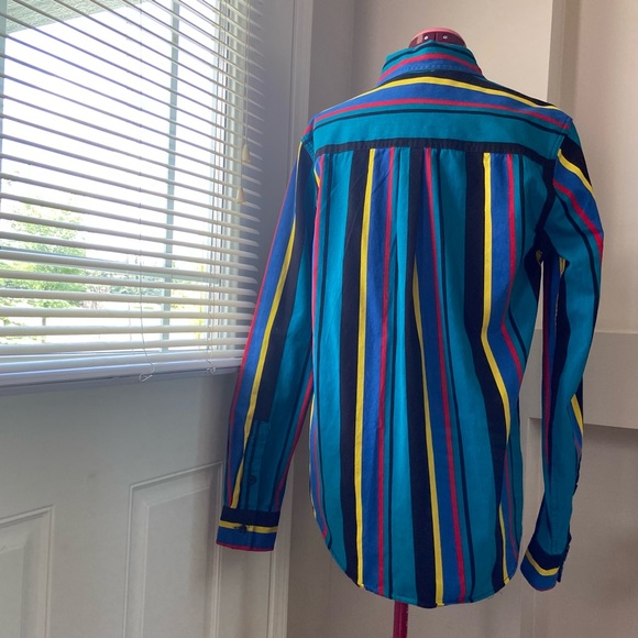 Bluenotes multicoloured stripes long sleeves button down shirt. Size S. Used. - Picture 6 of 9